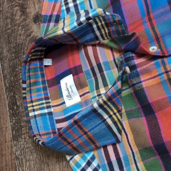 Stenströms Madras Plaid Slimline Button Down Shirt Size XL In Multicolor - Picture 6 of 10